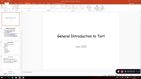 Thumbnail for entry Tort   lecture 1 - September 30th 2019, 1:14:50 pm