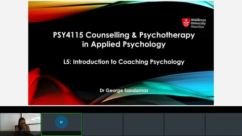 Thumbnail for entry Rec- Feb 3, 2021 4:36 PM - PSY4115 Counselling and Psychotherapy.mp4