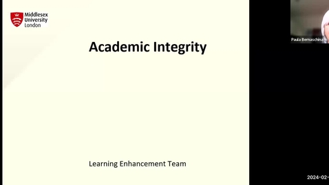 Thumbnail for Academic Integrity for Researchers - Dr Paula Bernaschina 07.02.2024