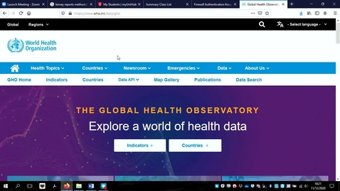Thumbnail for entry Global Health Observatory (GHO) - using &quot;themes&quot; to access data