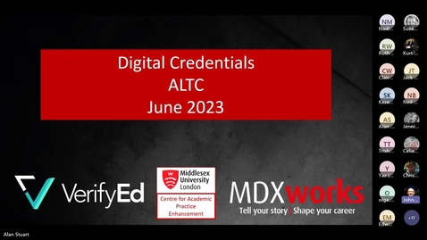 Thumbnail for entry ALTC Session 3e Micro-credentials at MDX Meeting Recording