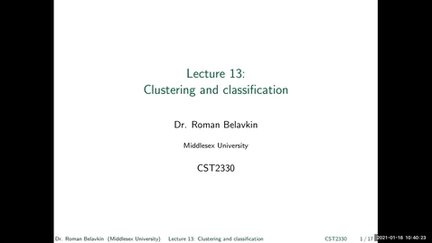 Thumbnail for 13. Introduction to Clustering and Classification