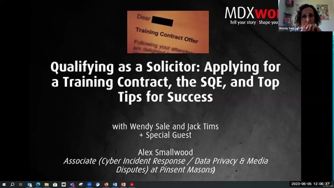 Thumbnail for entry EPP 2023_Applying for a Training Contract - Top tips from lawyers