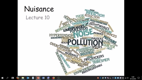 Thumbnail for entry Lecture recording: Nuisance