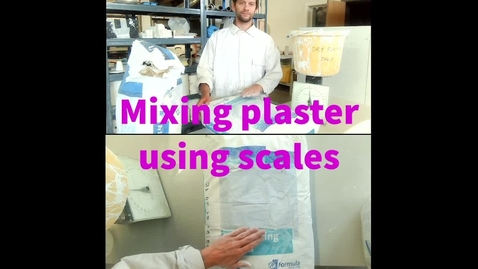 Thumbnail for Mixing plaster using scales