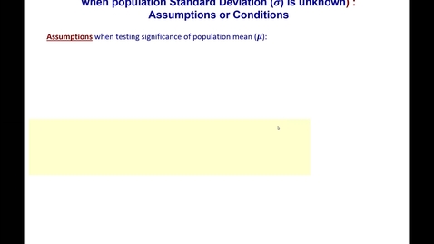 Thumbnail for Perform One-Sample t-Test when Summary of Data is given