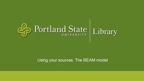Thumbnail for entry Using your sources: The BEAM Research Model