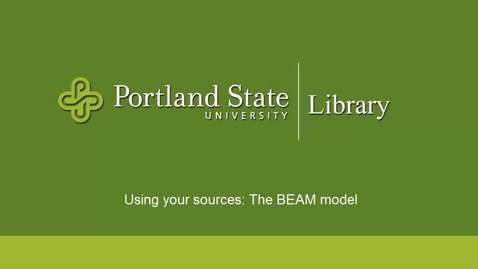 Thumbnail for Using your sources: The BEAM Research Model