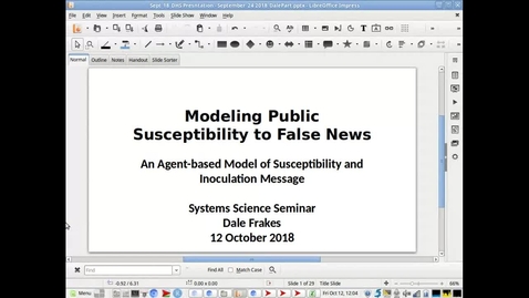 Thumbnail for 10/12/18 SySc Seminar, Dale Frakes