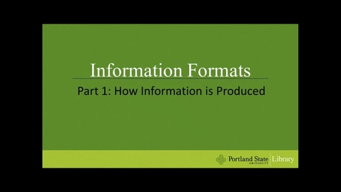 Thumbnail for Information Formats - Part 1