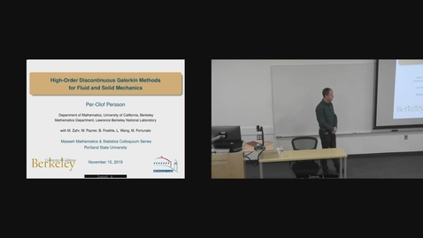 Thumbnail for 2019 Nov 15, Per-Olof Persson, University of California - Berkeley, High-Order Discontinuous Galerkin Methods for Fluid and Solid Mechanics