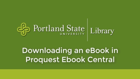 Thumbnail for entry Downloading in Proquest Ebook Central