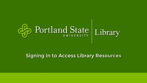 Thumbnail for entry Signing in to Access Library Resources
