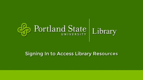 Thumbnail for Signing in to Access Library Resources