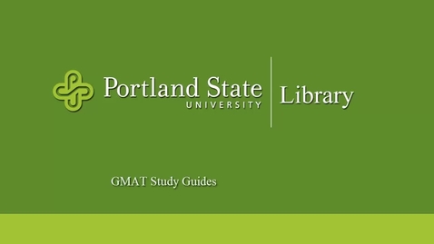 Thumbnail for entry GMAT Study Guides