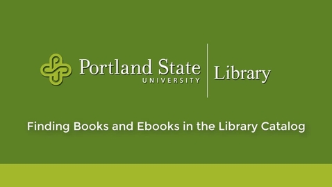 Thumbnail for entry Finding Books and Ebooks in the Library Catalog