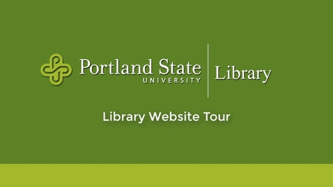 Thumbnail for entry PSU Library Website Tour