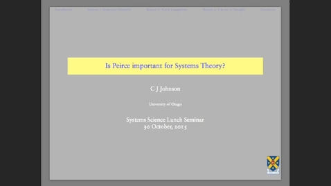 Thumbnail for 10/30/15 SySc Seminar,  CJ Johnson