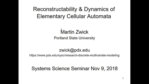 Thumbnail for entry 11/9/18 SySc Seminar, Martin Zwick