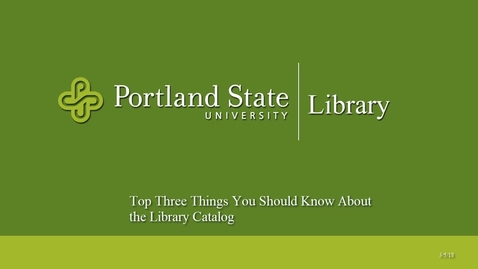 Thumbnail for entry Top Three Things You Should Know About the Library Catalog