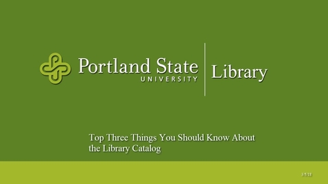 Thumbnail for Top Three Things You Should Know About the Library Catalog