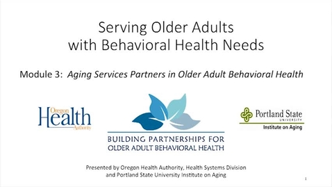 Thumbnail for entry Serving Older Adults with Behavioral Health Needs: Module 3