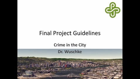 Thumbnail for Crime in the City - Final Project Overview