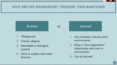 Thumbnail for entry 3.1b - Person Predictors: Evolved Theories of Aggression