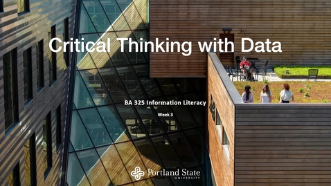 Thumbnail for Critical Thinking with Data