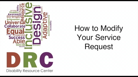 Thumbnail for entry How to Modify Your Service Request in DRC Online