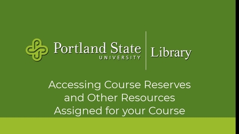 Thumbnail for entry Finding Resources Placed on Course Reserve