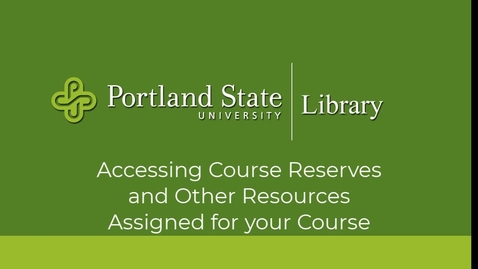 Thumbnail for Finding Resources Placed on Course Reserve