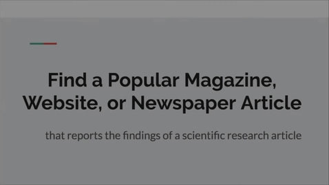 Thumbnail for Find a Popular Magazine, Website, or Newspaper Article