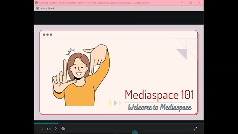 Thumbnail for entry Mediaspace 101: Welcome to Mediaspace recorded on April 6, 2023.