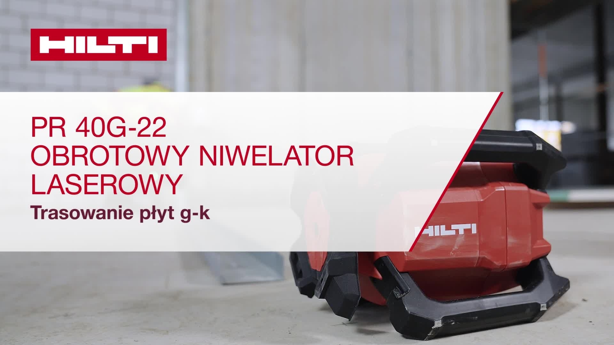 Film instruktażowy: wyrównywanie płyt gipsowo-kartonowych przy użyciu lasera obrotowego PR 40-22. 