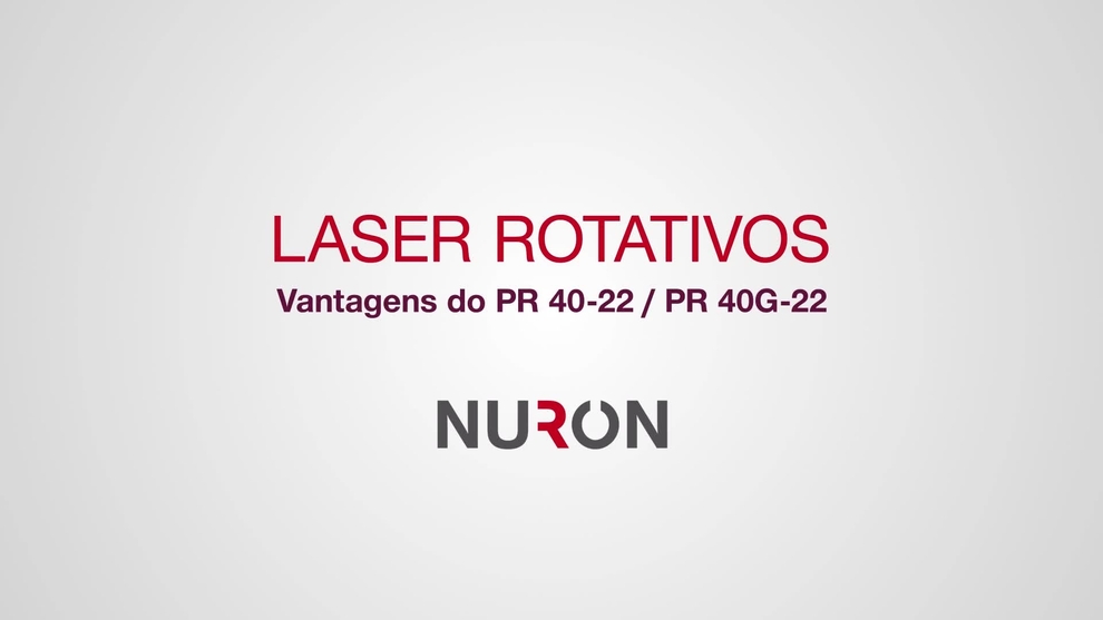 O vídeo de demonstração dos PR 40-22 / PR 40G-22 destaca as características e vantagens dos nossos novos lasers rotativos na plataforma de baterias Nuron.