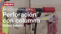 Vídeo de instrucciones sobre cómo utilizar el sistema de perforación con corona hueca y columna SPX SCX-L Wood.