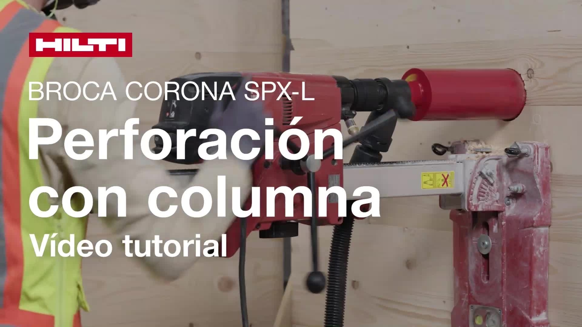 Vídeo de instrucciones sobre cómo utilizar el sistema de perforación con corona hueca y columna SPX SCX-L Wood.