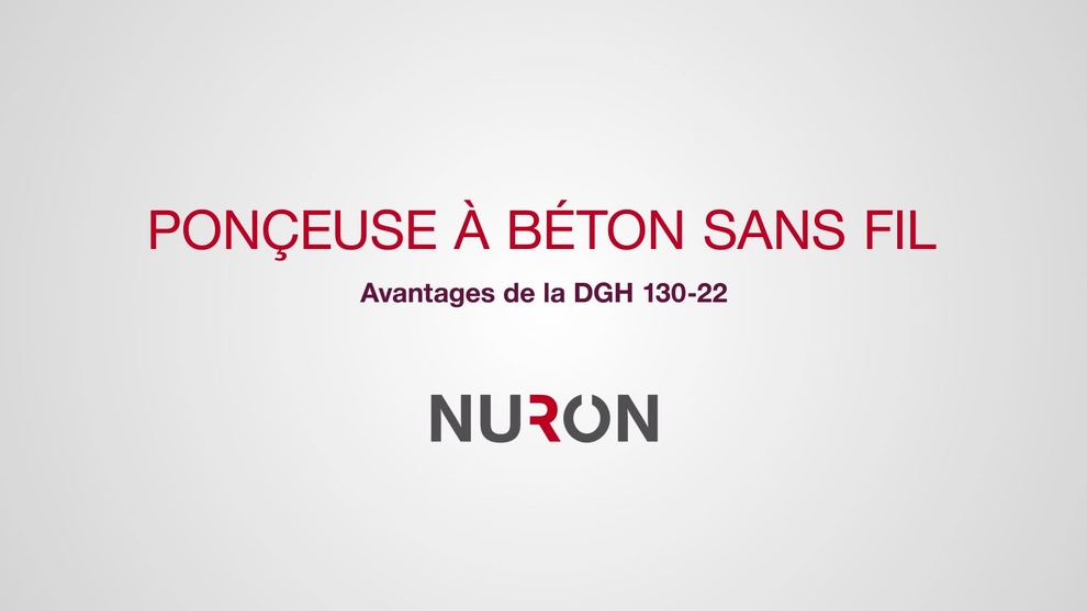 Een 16:9 video met de functies en voordelen van de nieuwe Nuron DGH 130-22 snoerloze betonslijper