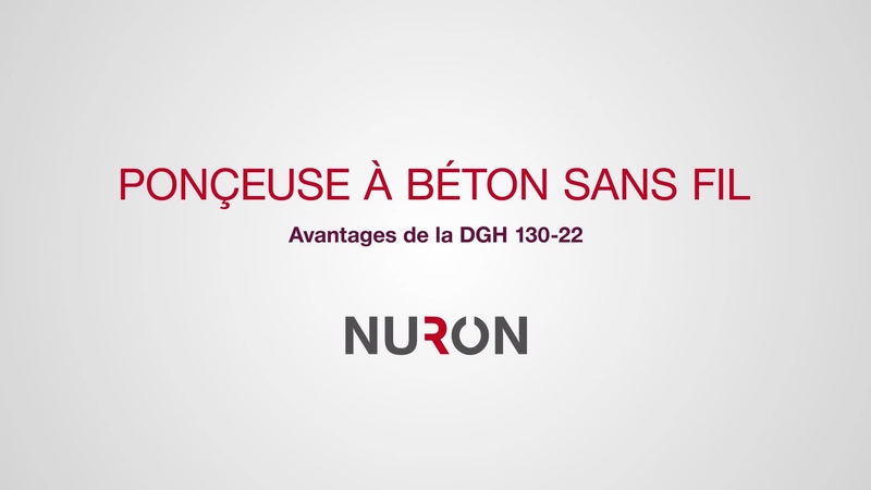 Vidéo 16:9 sur les fonctions et avantages de la nouvelle ponceuse béton sans fil DGH 130-22 Nuron.