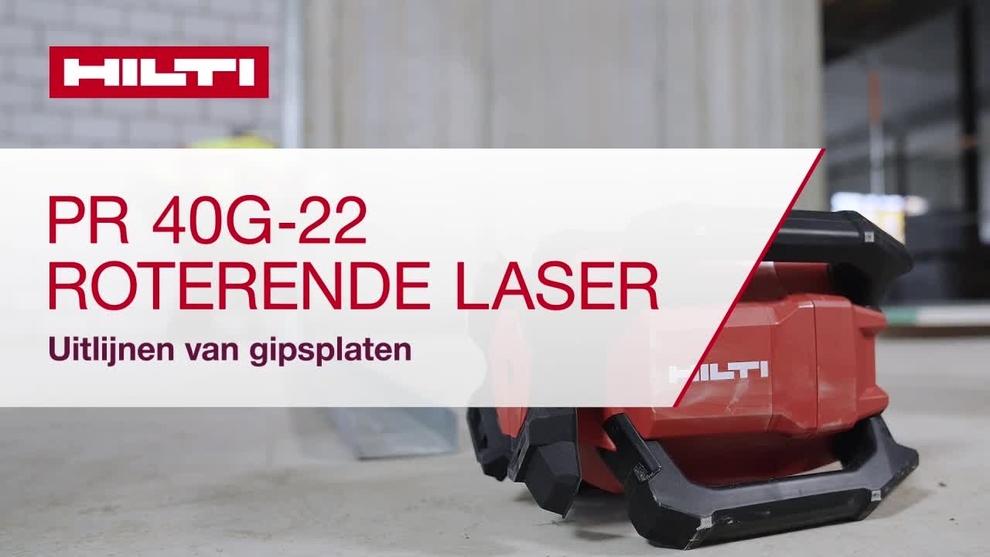 Vidéo d’instruction montrant comment aligner une cloison sèche avec le laser rotatif PR 40G-22.