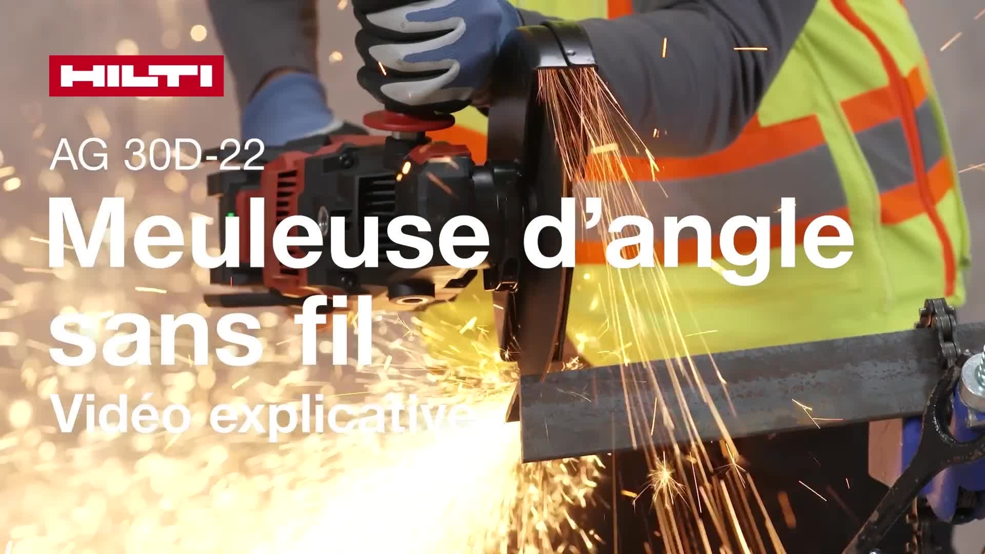 Vidéo didactique sur l’utilisation correcte de la meuleuse d’angle sans fil AG 30D-22.