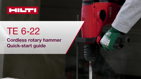 Instructional video on how to properly set up the cordless TE 6-22.