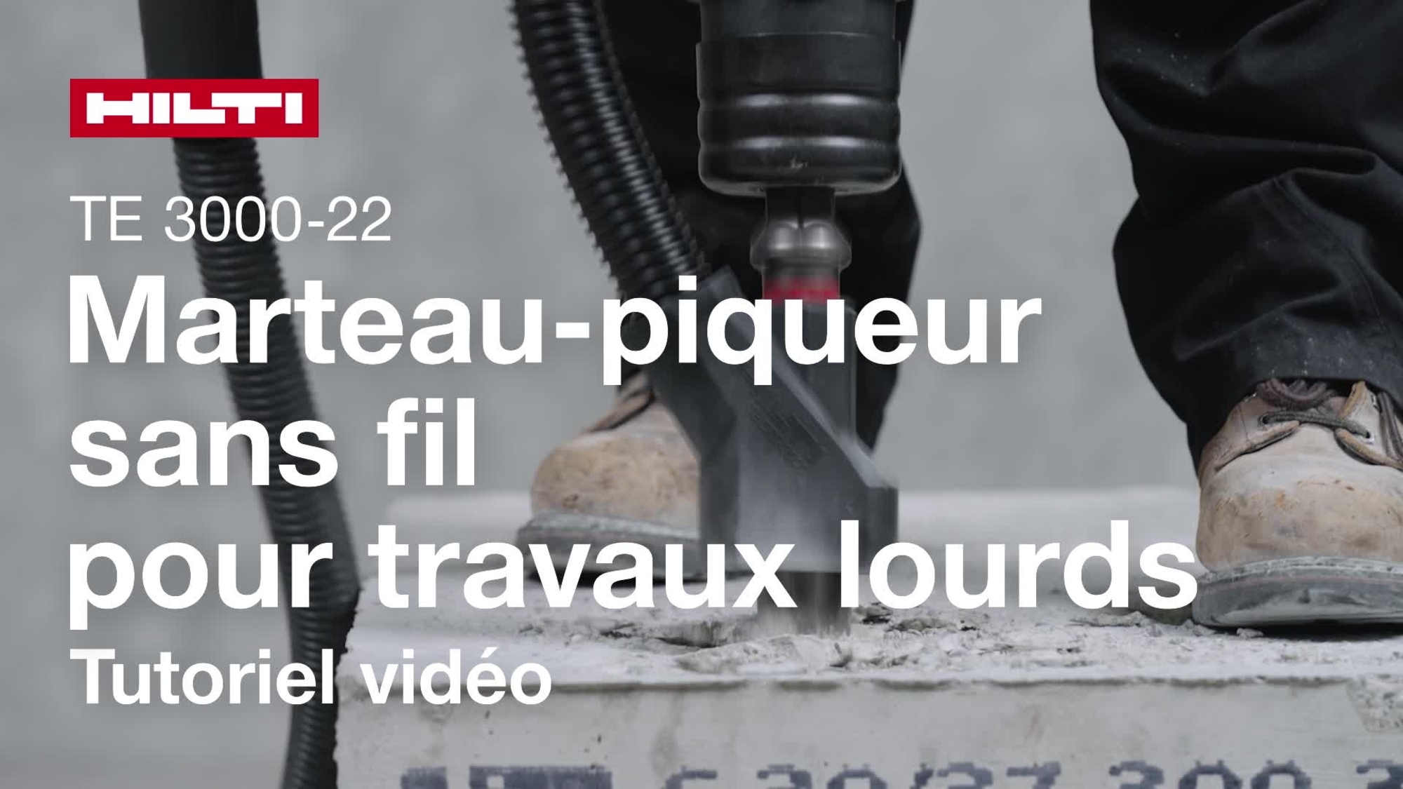Video didattico su come utilizzare correttamente il martello demolitore cordless per impieghi gravosi TE 3000-22 e il sistema di riduzione della polvere.