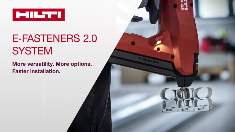 Promotional video highlighting the benefits and features of E-Fasteners. These assets show compatibility with a variety of cable/conduit flip and clips on base materials.