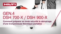 Vidéo didactique montrant comment préparer en toute sécurité le démarrage d'une découpeuse thermique portative DSH 700-X / 900-X (G4).