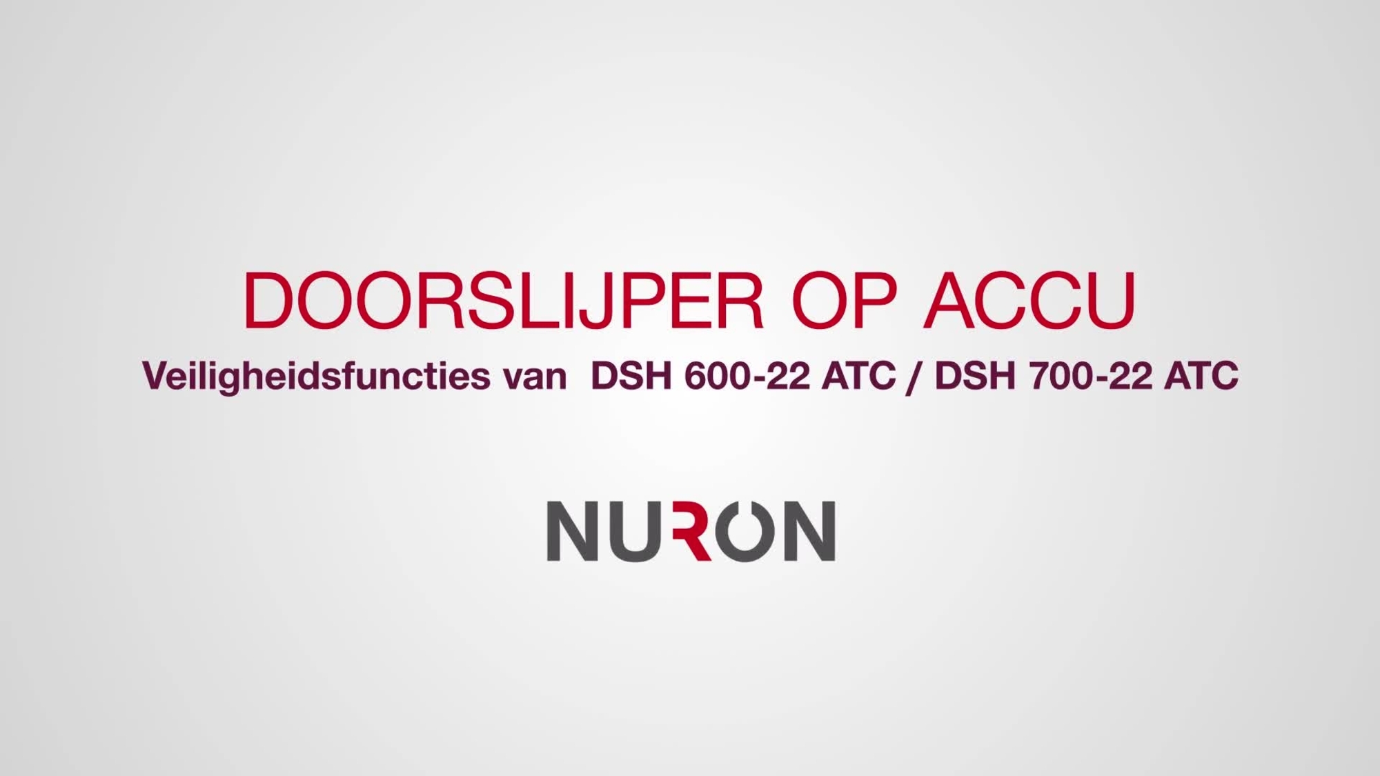 Een bewerking van de Generation 2 DSH 600-22 / DSH 700-22-demonstratievideo. Deze clip is uitsluitend gericht op de presentatie van de volgende 4 nieuwe veiligheidsfuncties: ATC, valdetectie, zaagbladrem en digitale aan/uit-schakelaar.