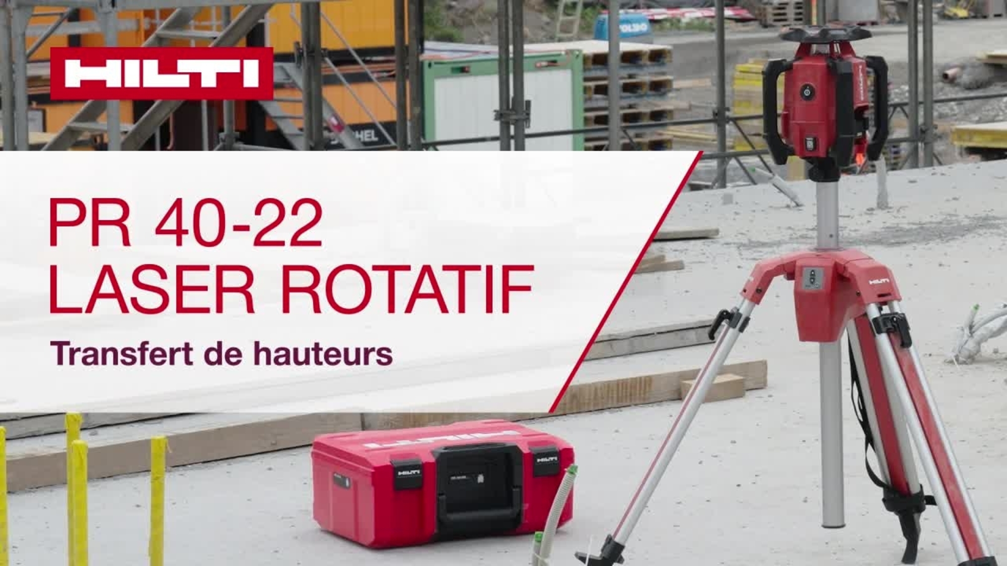 Vidéo didactique montrant le transfert correct de hauteurs avec le laser rotatif PR 40-22