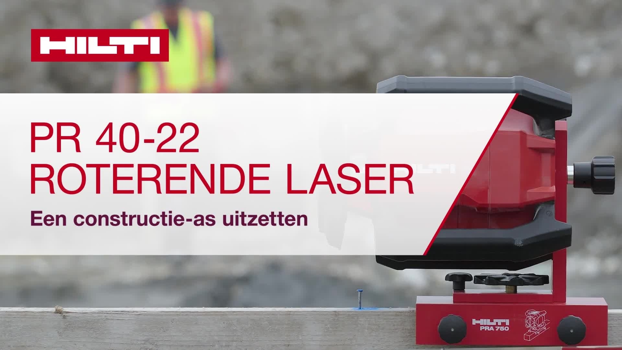 Vidéo didactique montrant l'alignement d'un axe de bâtiment avec le laser rotatif PR 40-22.