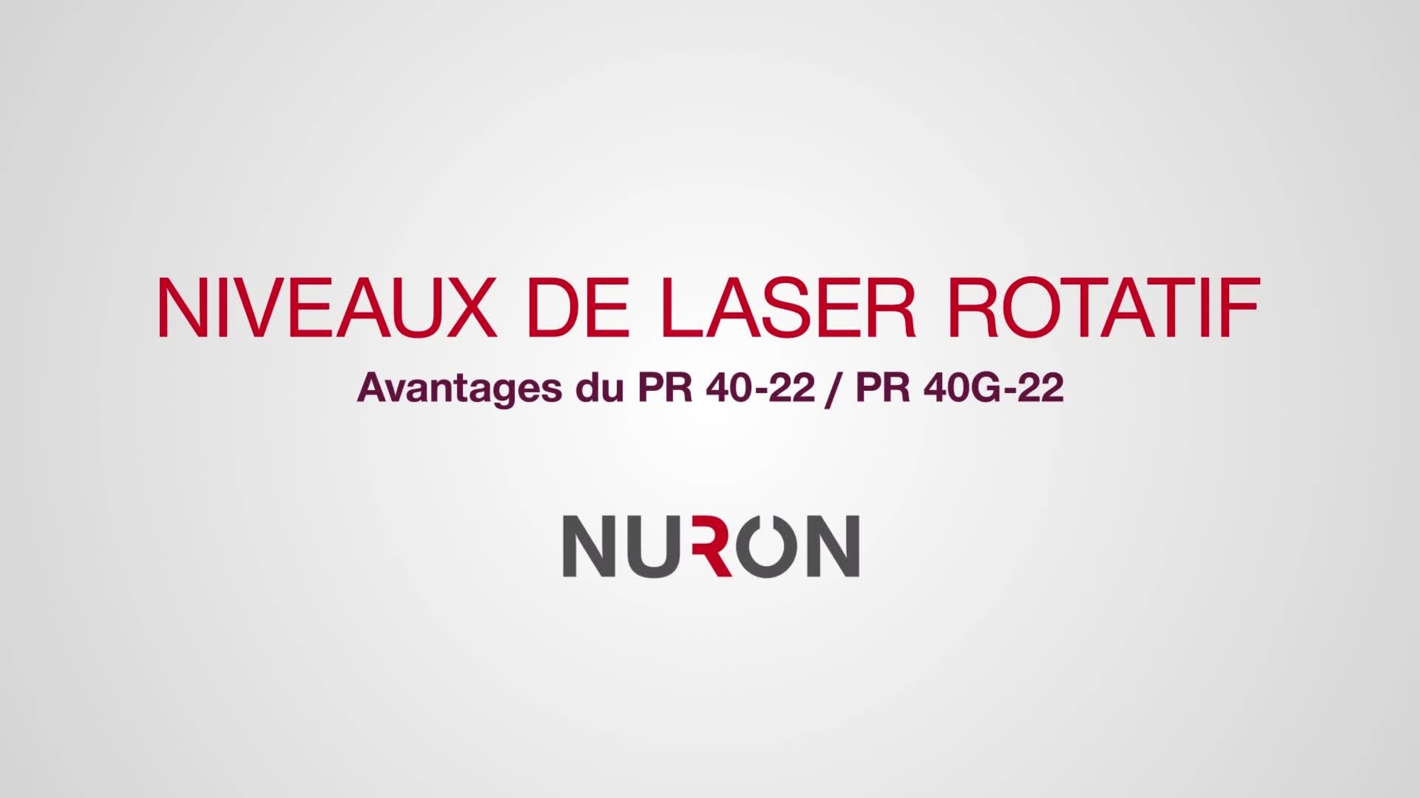 Il video PR 40-22 / PR 40G-22 mostra caratteristiche e vantaggi dei nuovi laser rotanti su piattaforma batteria Nuron.